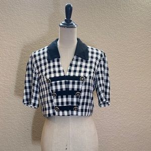 Vintage Retro Sailer Girl Crop Top Jacket